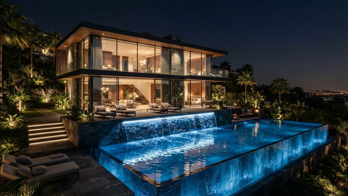 Modern Swimming Pool Concept 09 Swimming Pools futuristic concept visualisation modern home. Images Created by www.TinyHome-Revolution.com