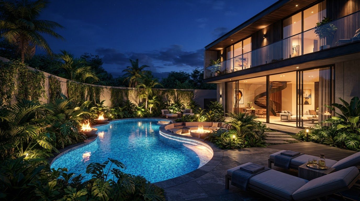 Futuristic Backyard Concept 03 Back Yard futuristic concept visualisation modern home and. Images Created by www.TinyHome-Revolution.com