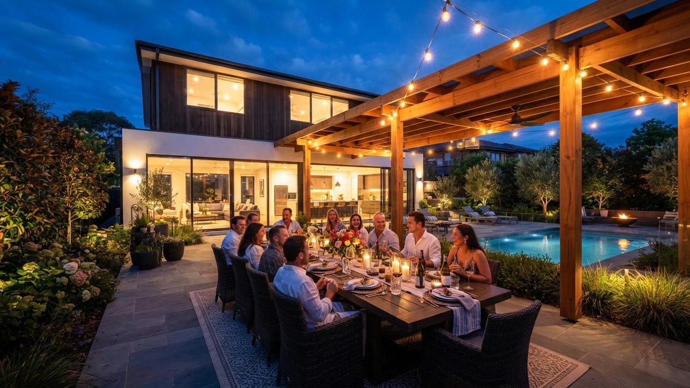 Pergola & Patio Concept 08 Pergolas & Patios futuristic concept visualisation modern. Images Created by www.TinyHome-Revolution.com