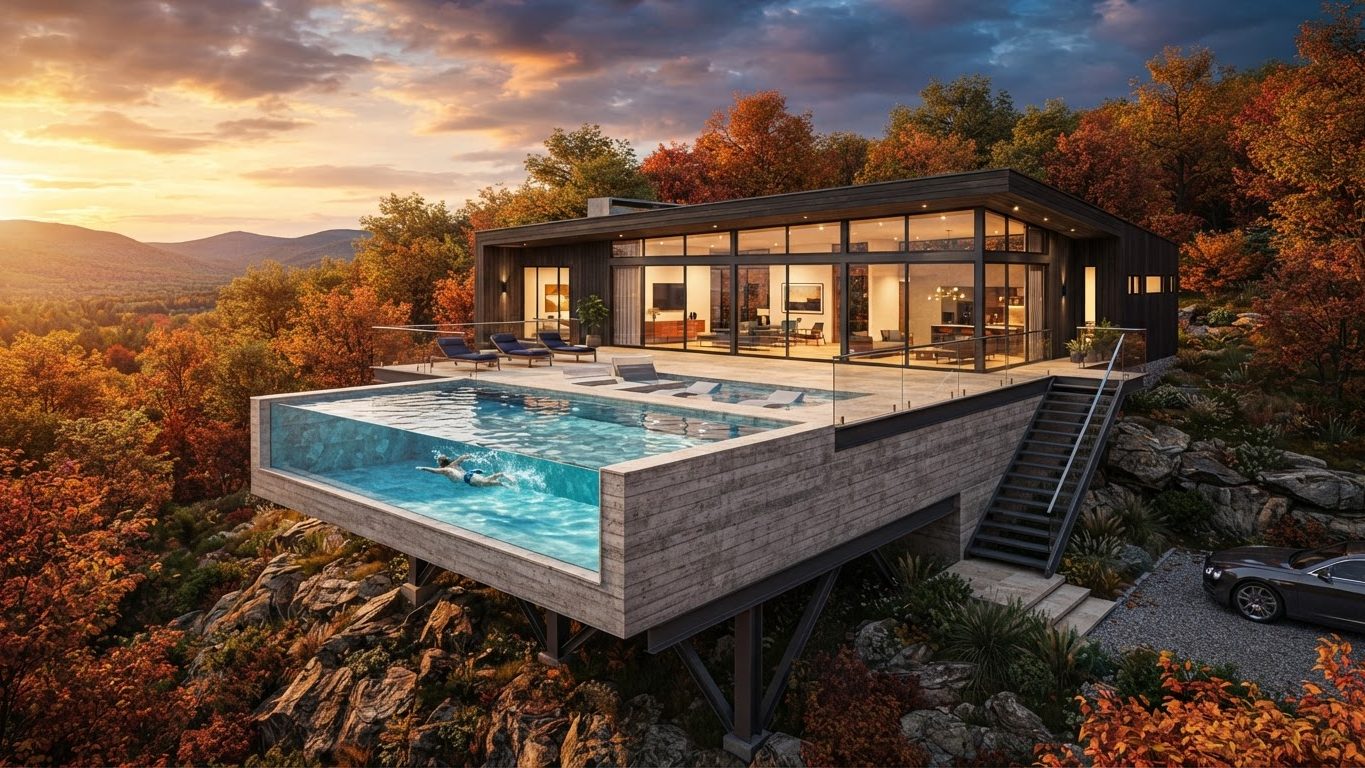 Modern Swimming Pool Concept 35 Swimming Pools futuristic concept visualisation modern home. Images Created by www.TinyHome-Revolution.com