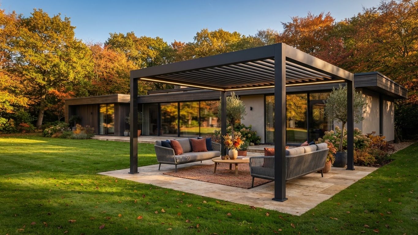Pergola & Patio Concept 35 Pergolas & Patios futuristic concept visualisation modern. Images Created by www.TinyHome-Revolution.com