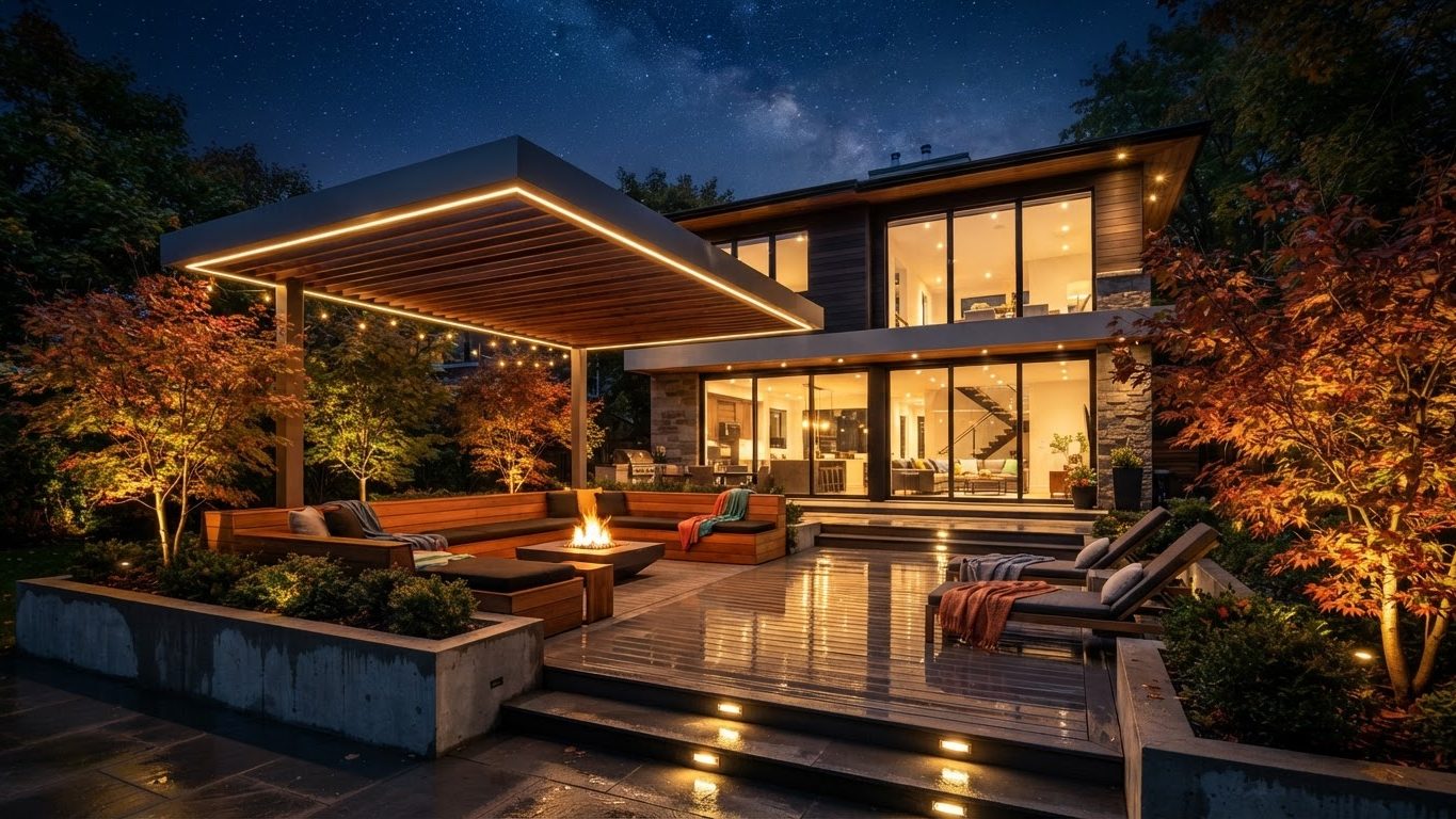 Pergola & Patio Concept 37 Pergolas & Patios futuristic concept visualisation modern. Images Created by www.TinyHome-Revolution.com