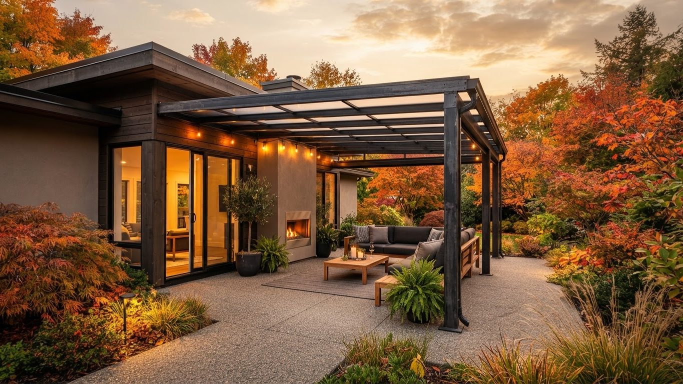 Pergola & Patio Concept 26 Pergolas & Patios futuristic concept visualisation modern. Images Created by www.TinyHome-Revolution.com