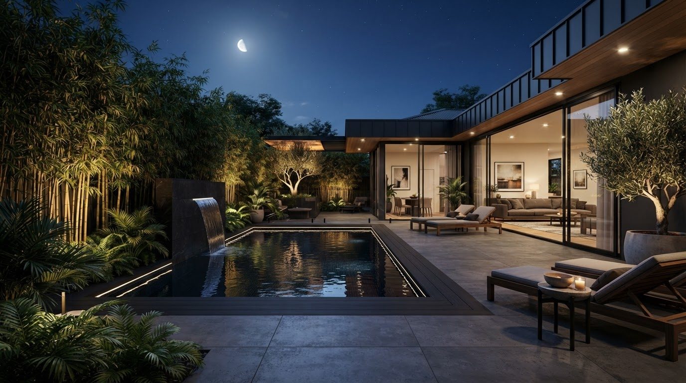 Futuristic Backyard Concept 11 Back Yard futuristic concept visualisation modern home and. Images Created by www.TinyHome-Revolution.com