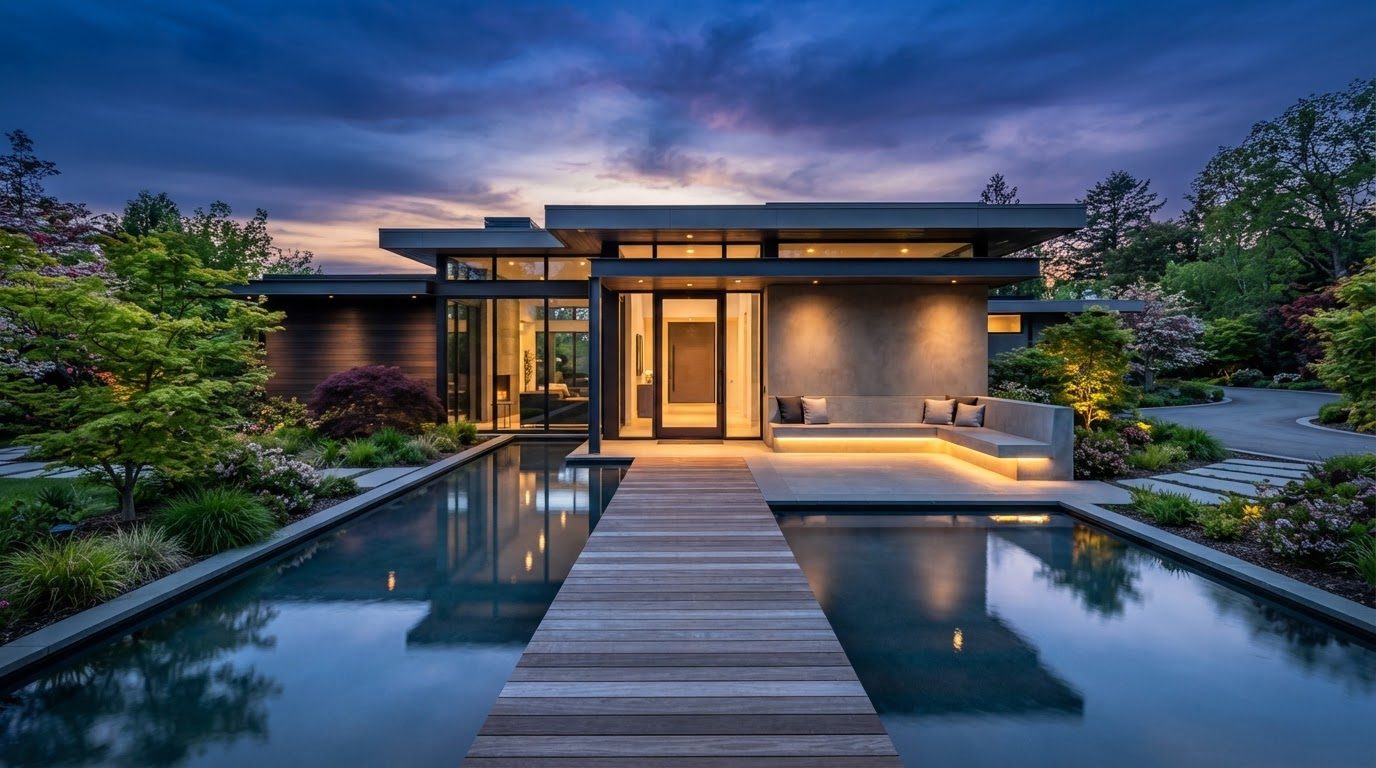 Futuristic Front Yard Concept 31 Front Yard futuristic concept visualisation modern home. Images Created by www.TinyHome-Revolution.com