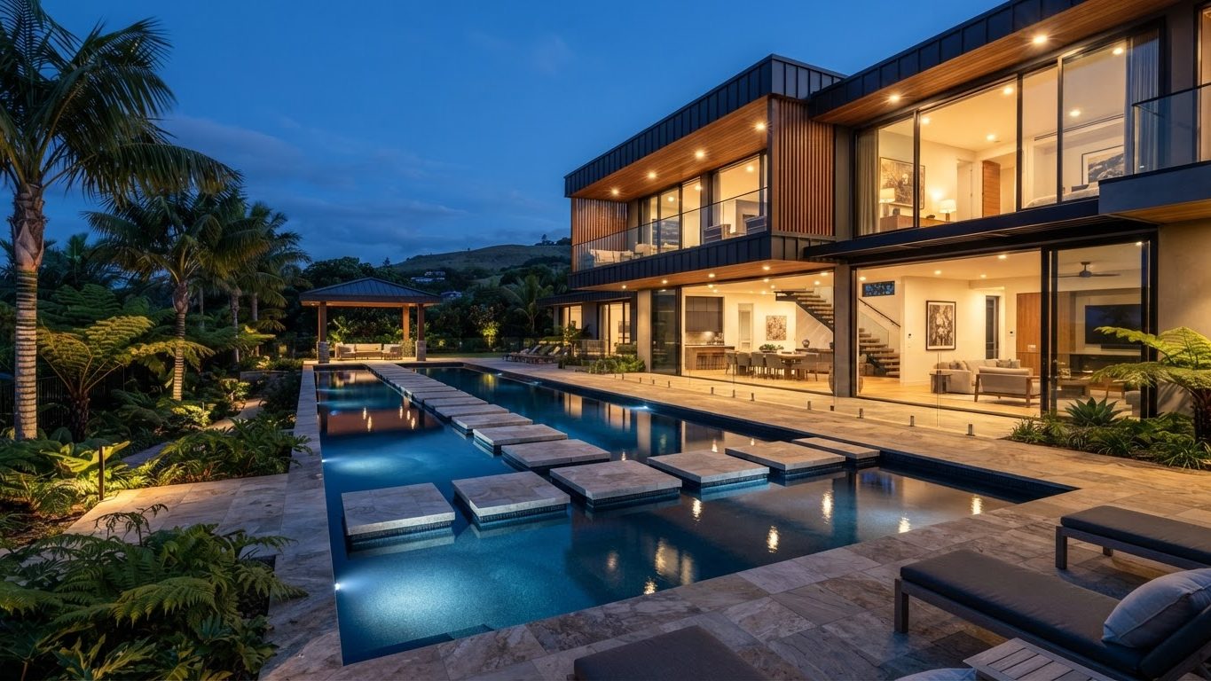 Modern Swimming Pool Concept 04 Swimming Pools futuristic concept visualisation modern home. Images Created by www.TinyHome-Revolution.com