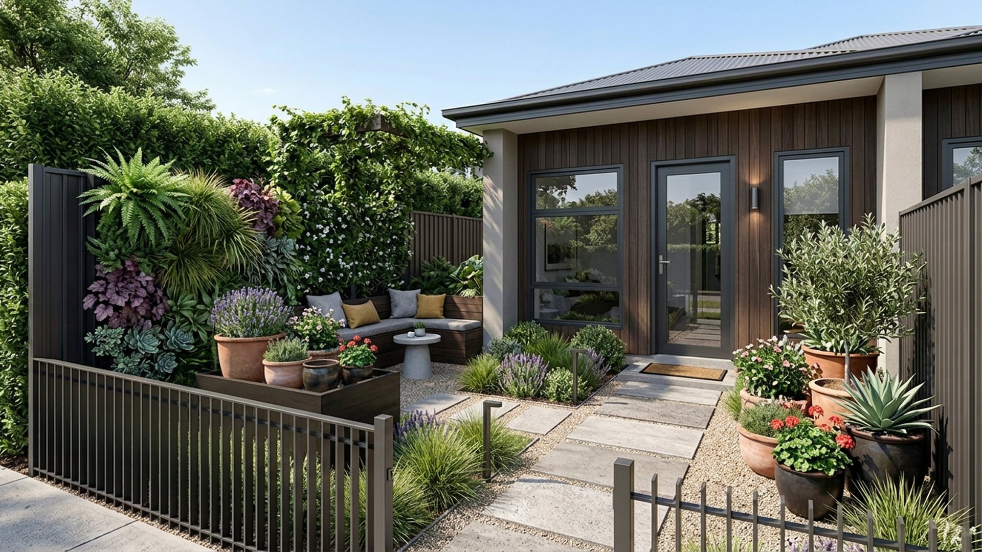 Compact Home Designs design concept visualisation photo modern home and garden landscaping. Images Created by www.TinyHome-Revolution.com