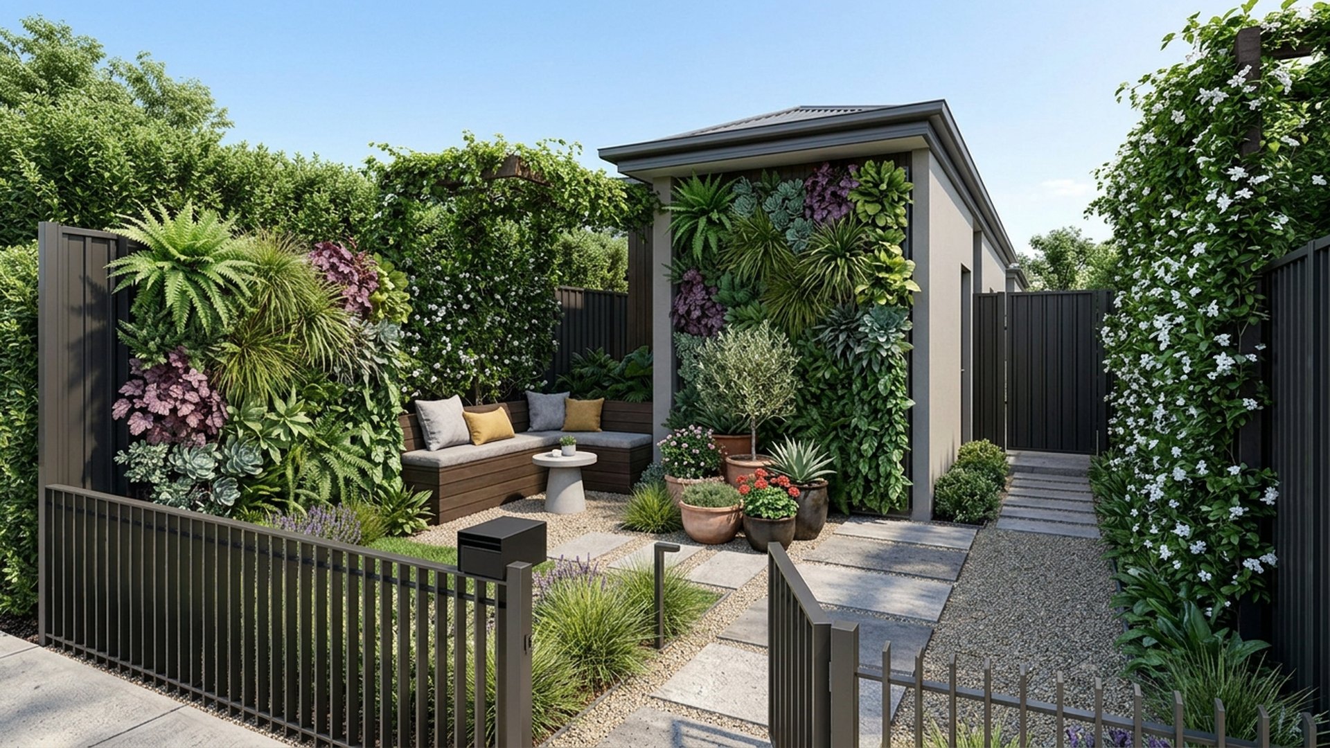 Compact Home Designs design concept visualisation photo modern home and garden landscaping. Images Created by www.TinyHome-Revolution.com