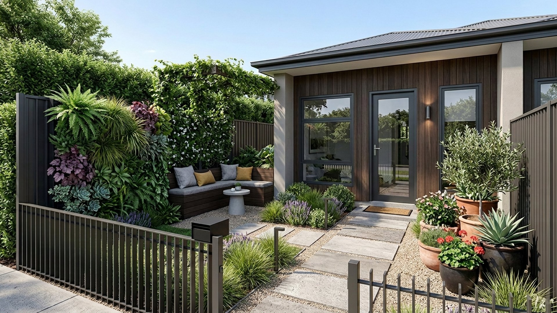 Compact Home Designs design concept visualisation photo modern home and garden landscaping. Images Created by www.TinyHome-Revolution.com