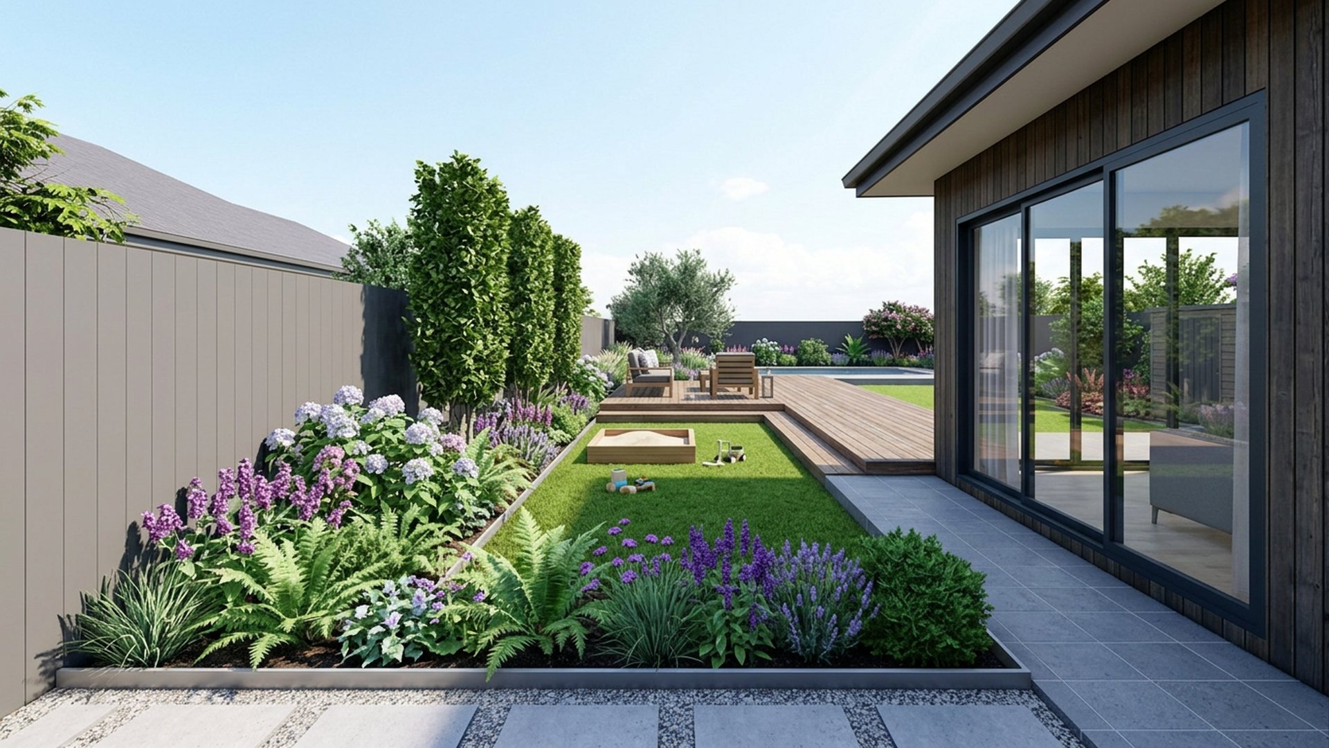 Deck Home Designs design concept visualisation photo modern home and garden landscaping. Images Created by www.TinyHome-Revolution.com