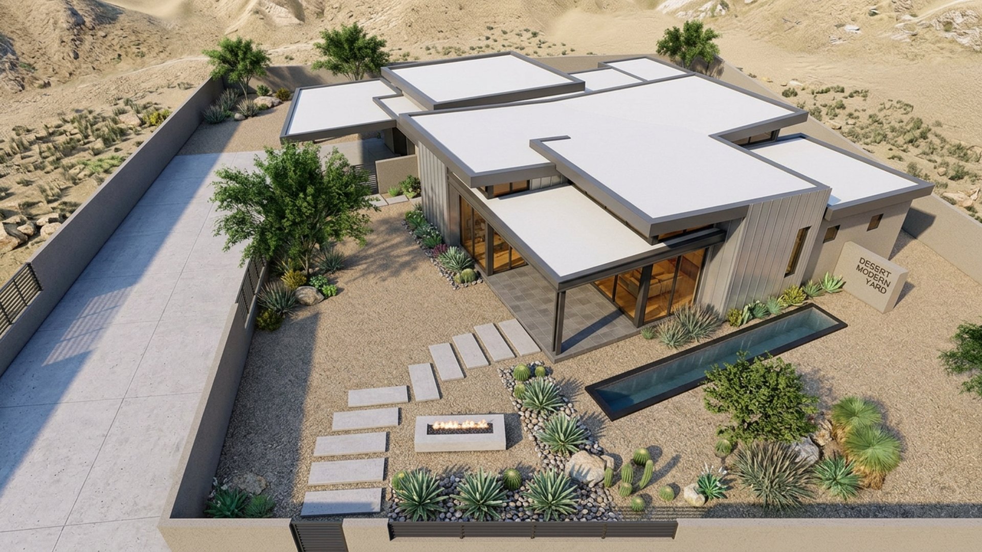 Desert Home Designs design concept visualisation photo modern home and garden landscaping. Images Created by www.TinyHome-Revolution.com