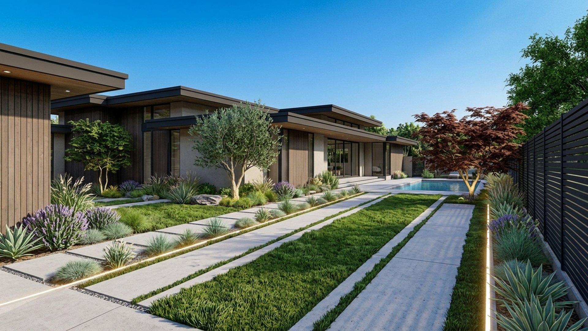 Driveway Home Designs design concept visualisation photo modern home and garden landscaping. Images Created by www.TinyHome-Revolution.com