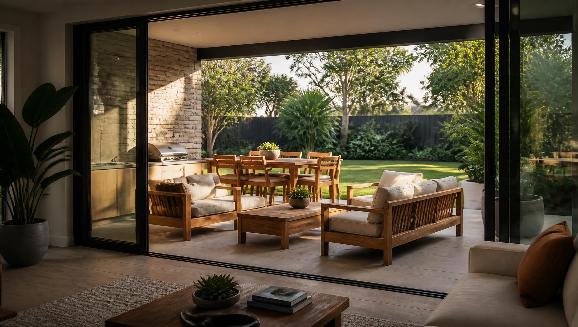 F1 Rear Outdoor Furniture design concept visualisation photo modern home and garden. Images Created by www.TinyHome-Revolution.com