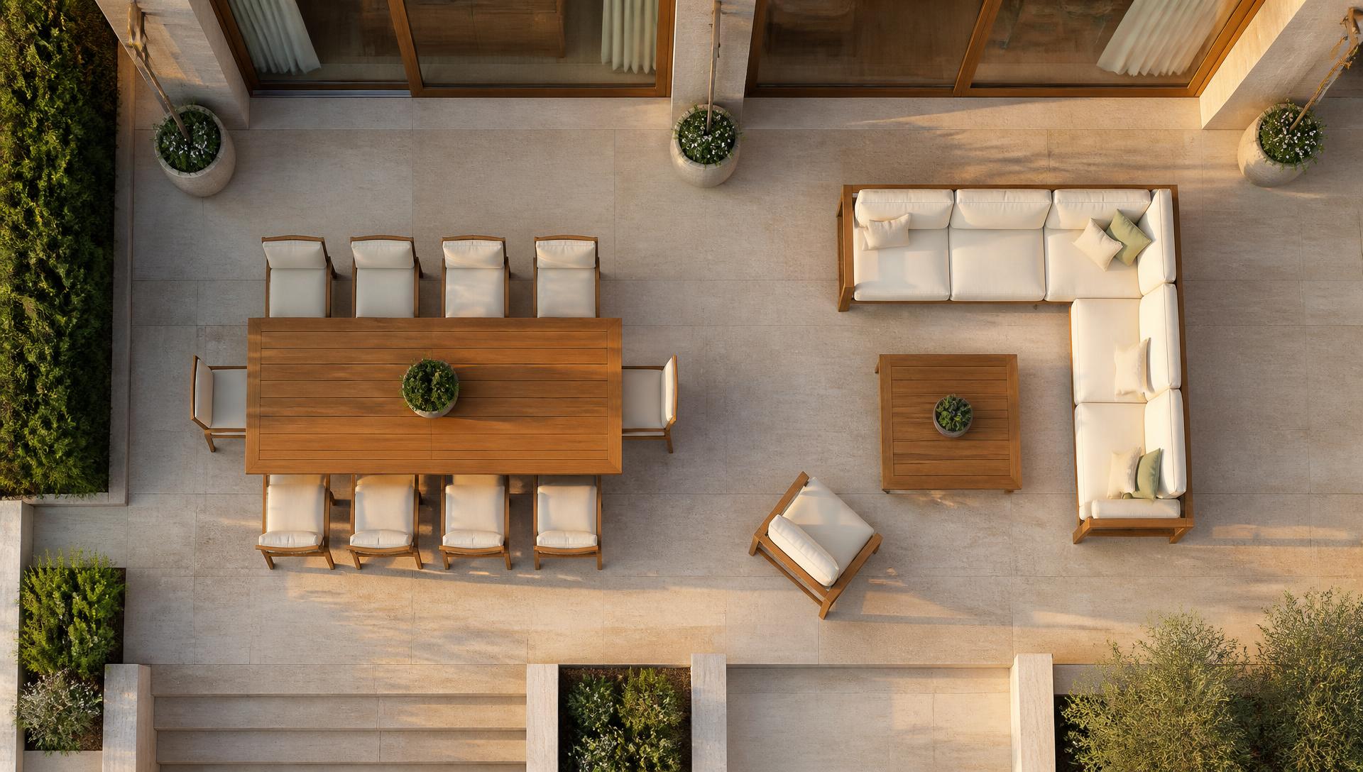 F1 Top Outdoor Furniture design concept visualisation photo modern home and garden. Images Created by www.TinyHome-Revolution.com