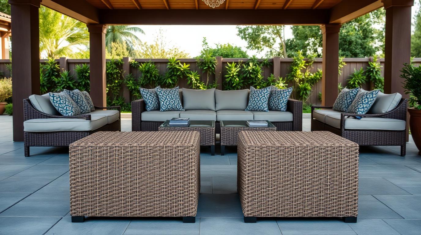 Fc 15 Outdoor Furniture design concept visualisation photo modern home and garden. Images Created by www.TinyHome-Revolution.com