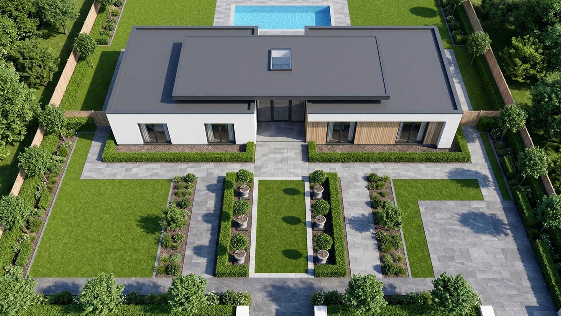 Formal Home Designs design concept visualisation photo modern home and garden landscaping. Images Created by www.TinyHome-Revolution.com