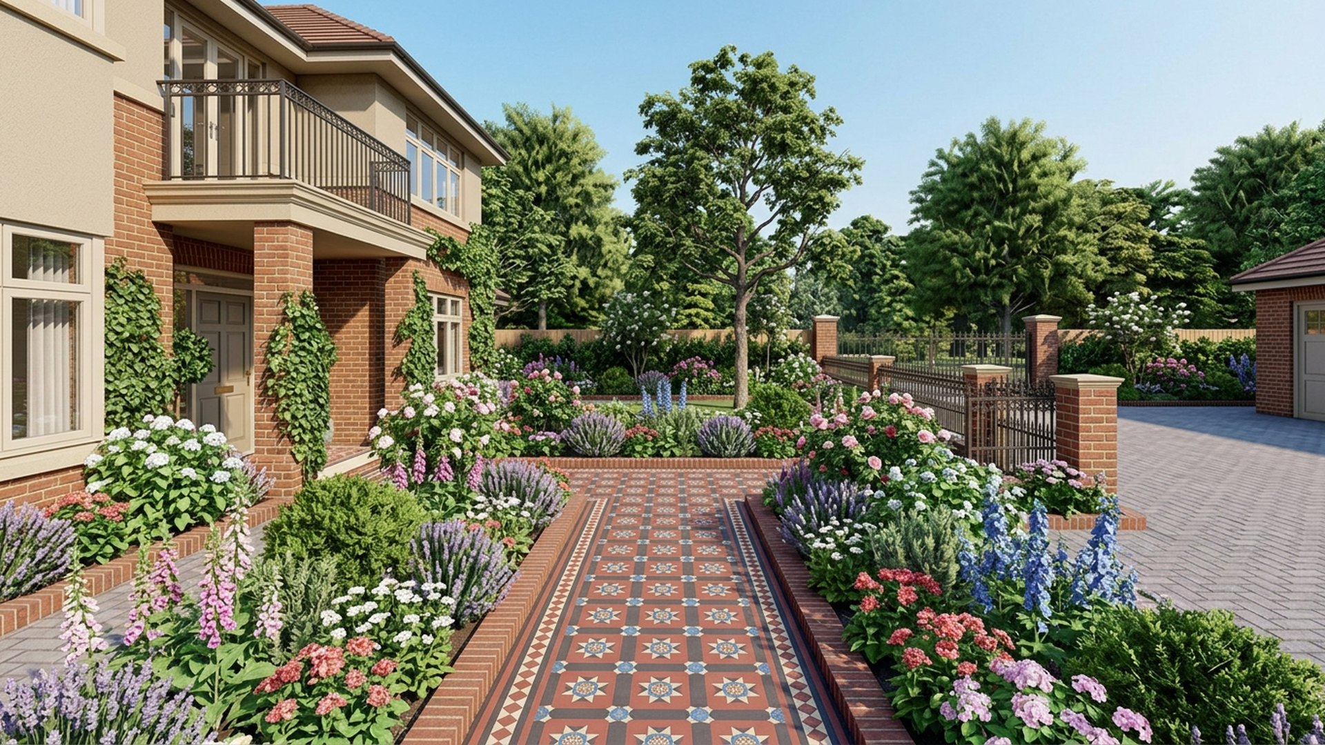 Heritage Home Designs design concept visualisation photo modern home and garden landscaping. Images Created by www.TinyHome-Revolution.com