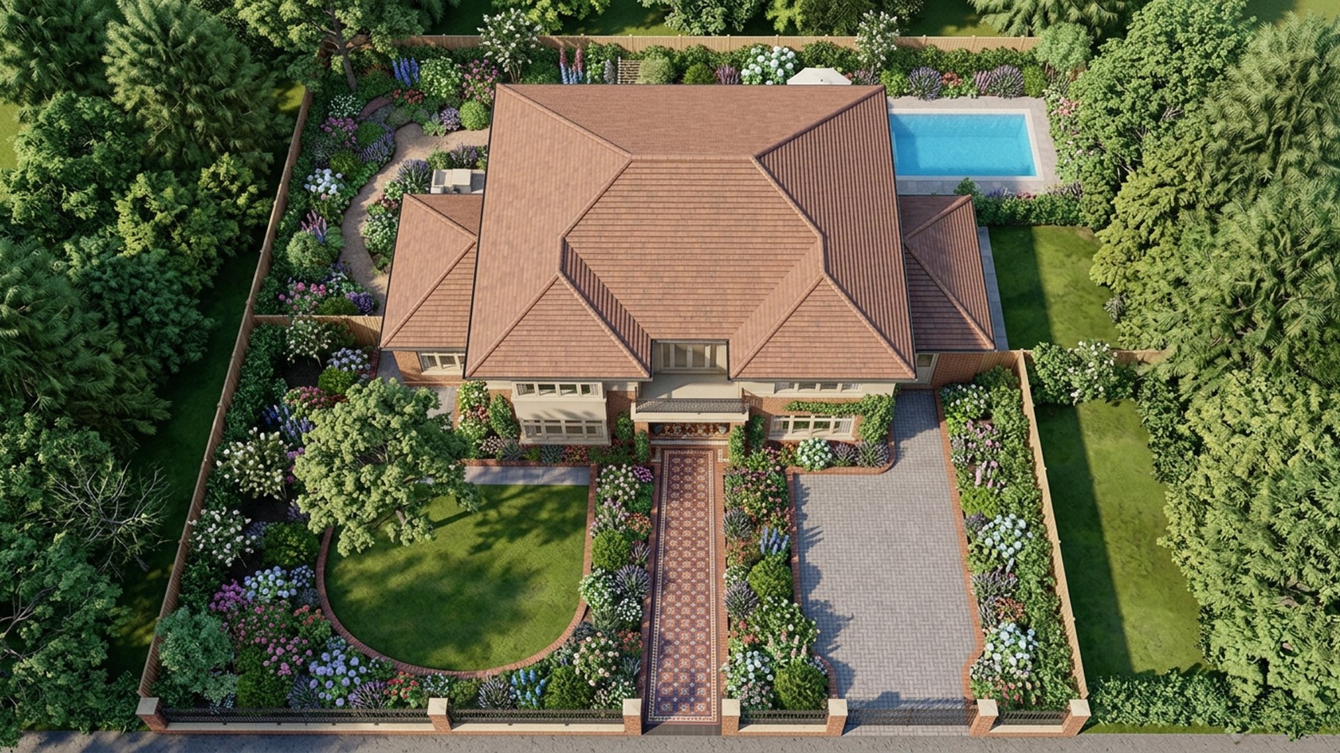 Heritage Home Designs design concept visualisation photo modern home and garden landscaping. Images Created by www.TinyHome-Revolution.com
