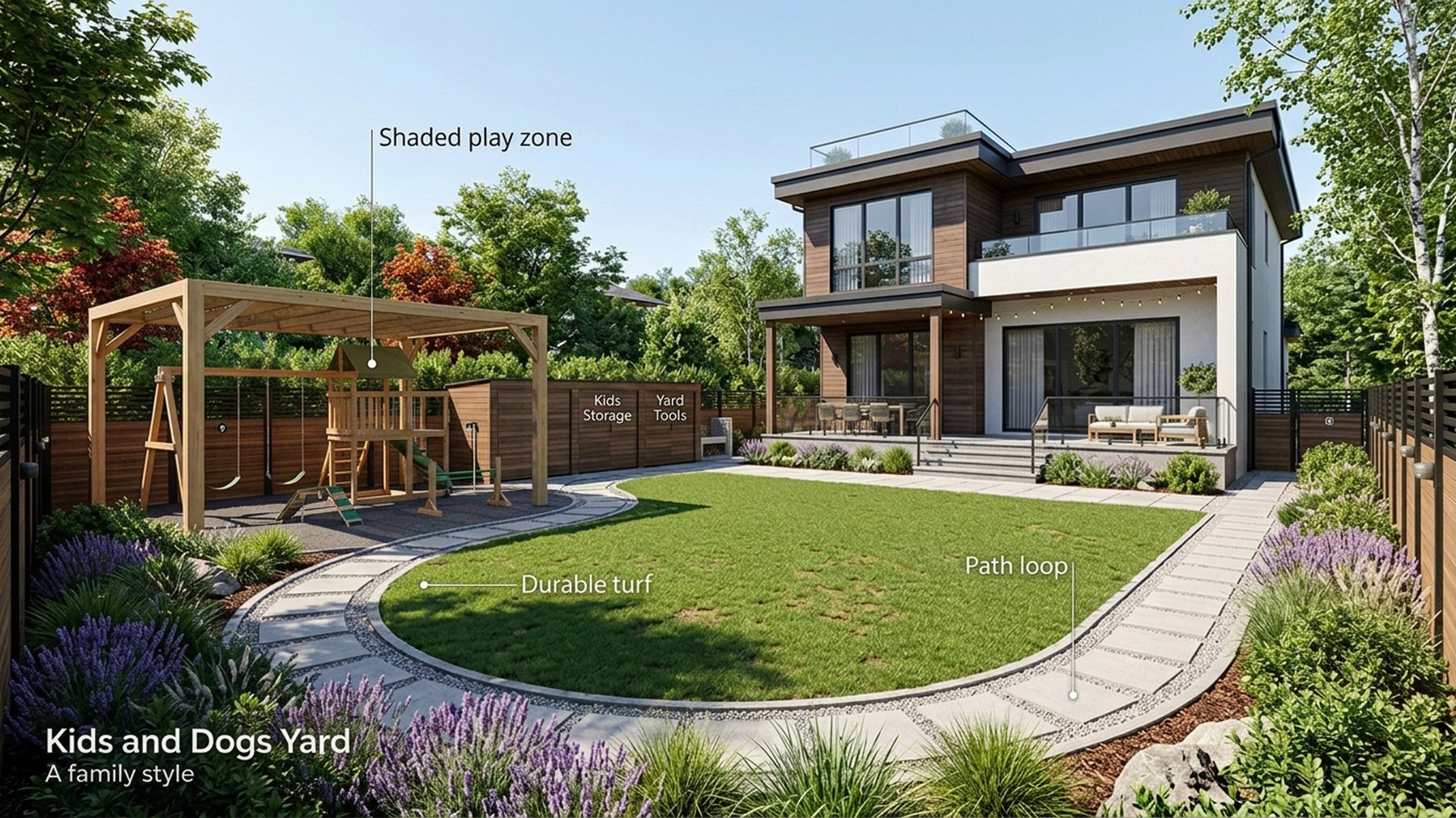 Kids Home Designs design concept visualisation photo modern home and garden landscaping. Images Created by www.TinyHome-Revolution.com