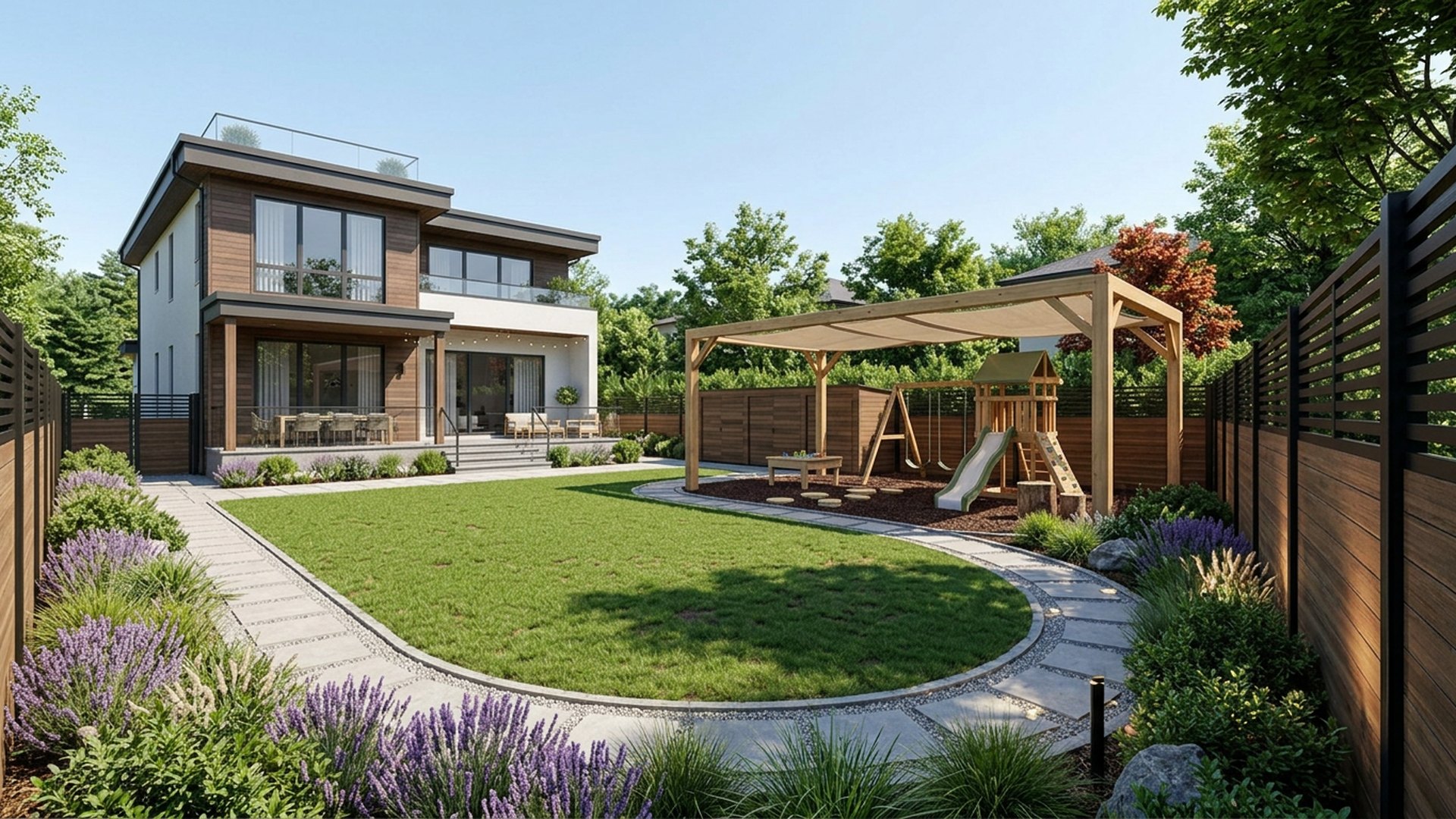 Kids Home Designs design concept visualisation photo modern home and garden landscaping. Images Created by www.TinyHome-Revolution.com