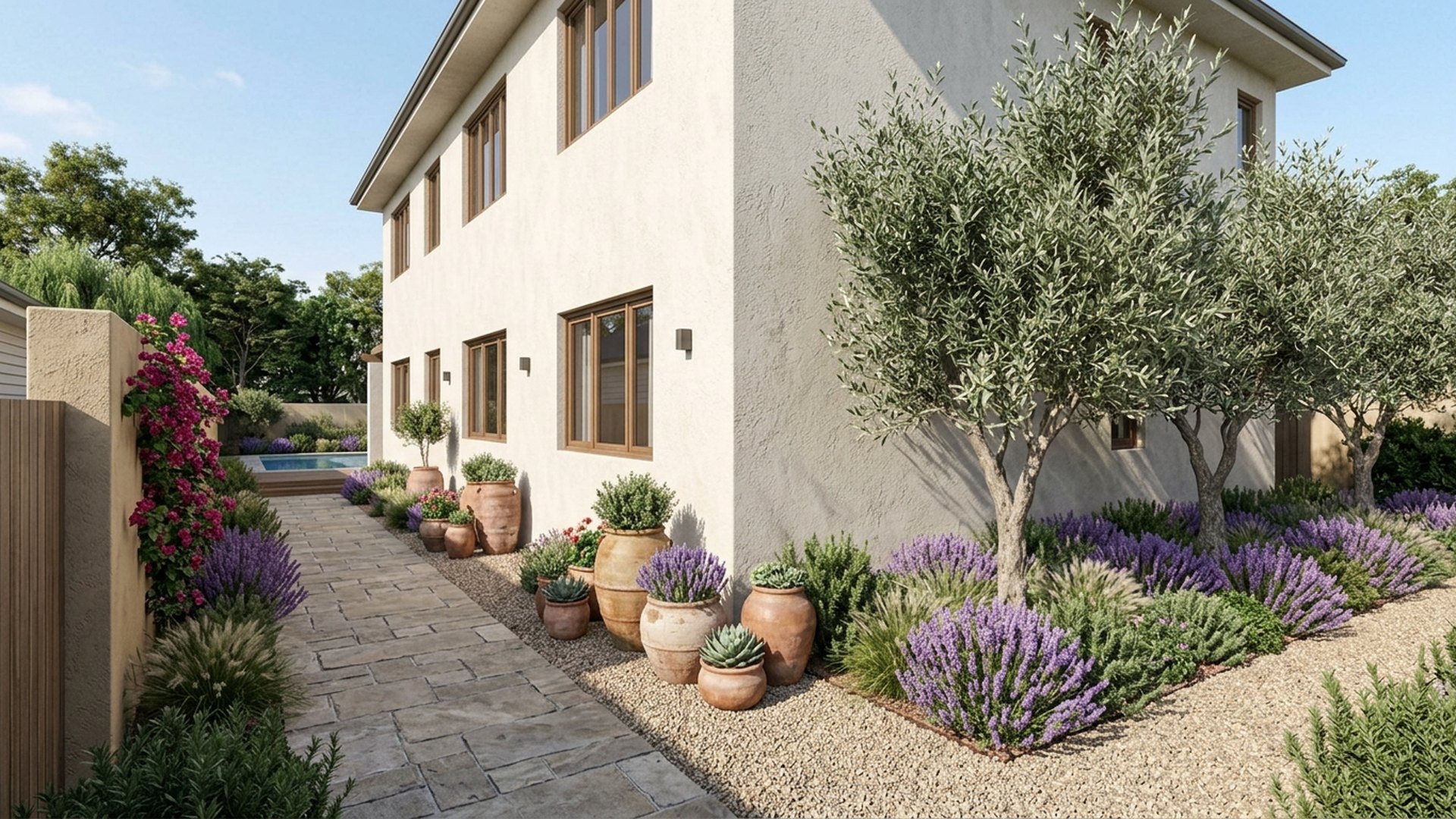 Mediterranean Home Designs design concept visualisation photo modern home and garden landscaping. Images Created by www.TinyHome-Revolution.com