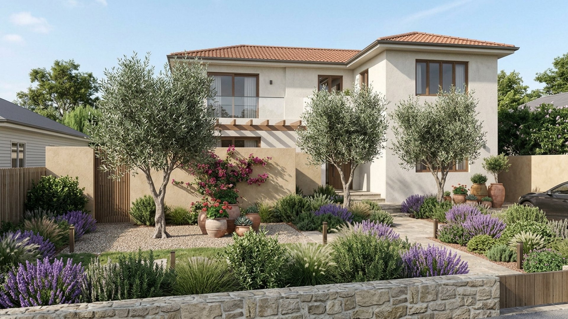 Mediterranean Home Designs design concept visualisation photo modern home and garden landscaping. Images Created by www.TinyHome-Revolution.com