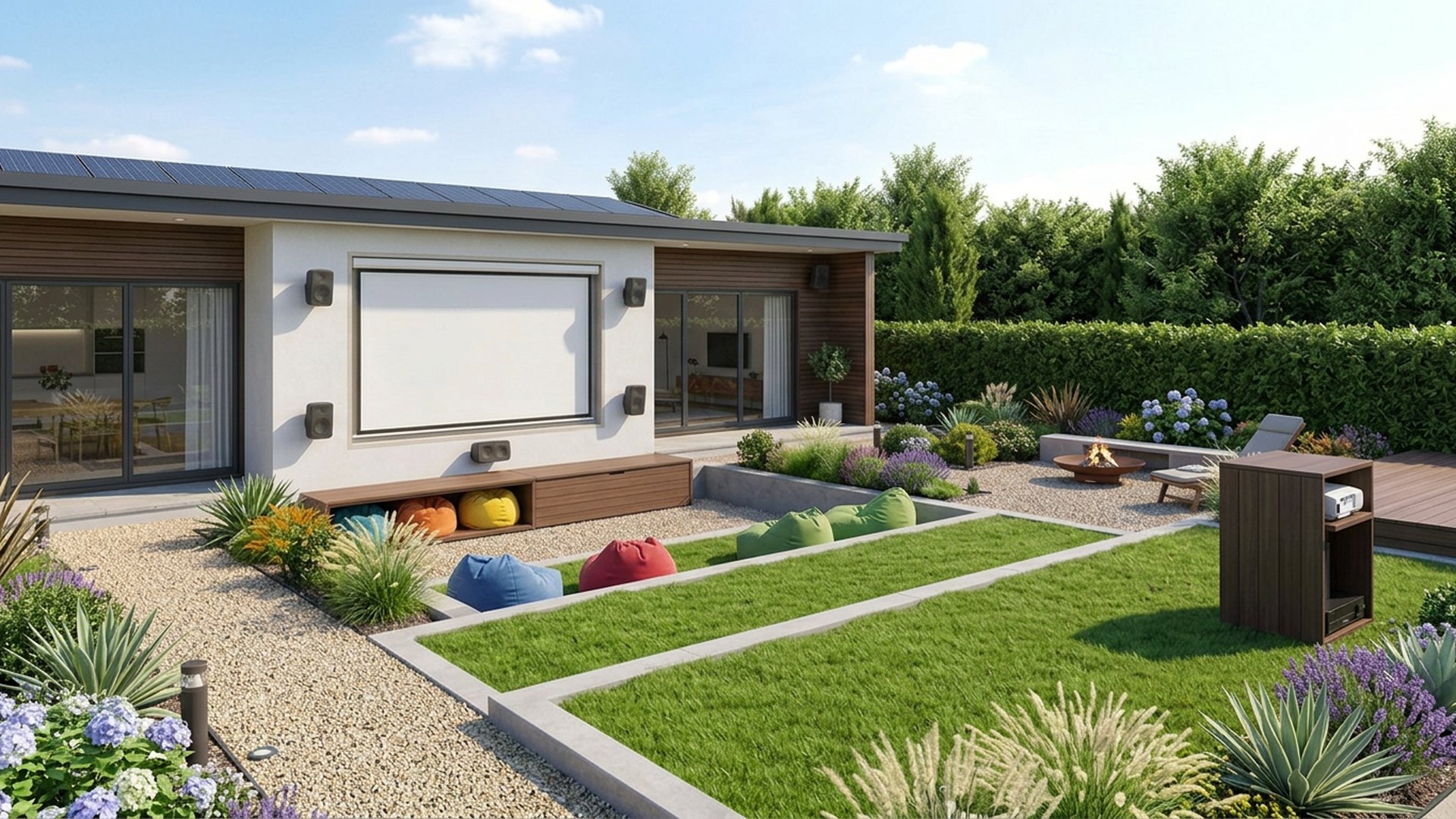 Outdoor Home Designs design concept visualisation photo modern home and garden landscaping. Images Created by www.TinyHome-Revolution.com