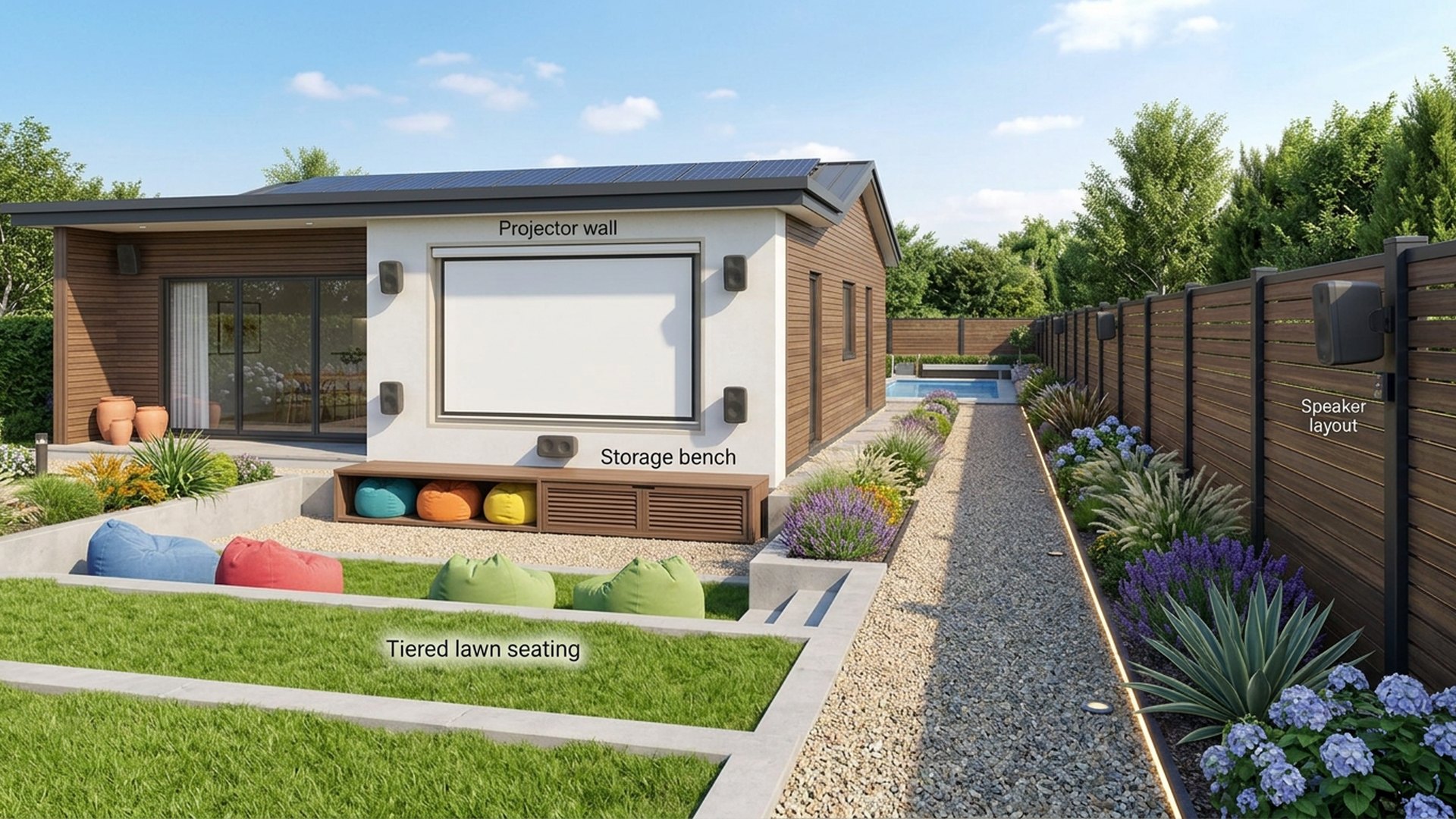 Outdoor Home Designs design concept visualisation photo modern home and garden landscaping. Images Created by www.TinyHome-Revolution.com