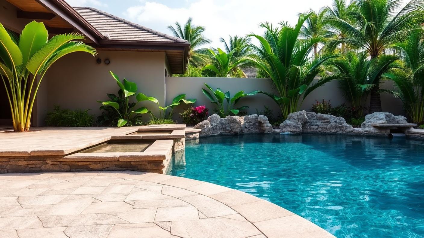 P2 Left Pool Designs design concept visualisation photo modern home and garden. Images Created by www.TinyHome-Revolution.com
