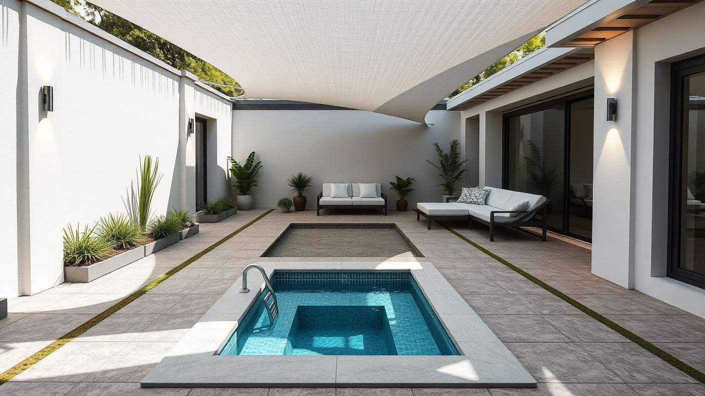 P3 Forward Pool Designs design concept visualisation photo modern home and garden. Images Created by www.TinyHome-Revolution.com