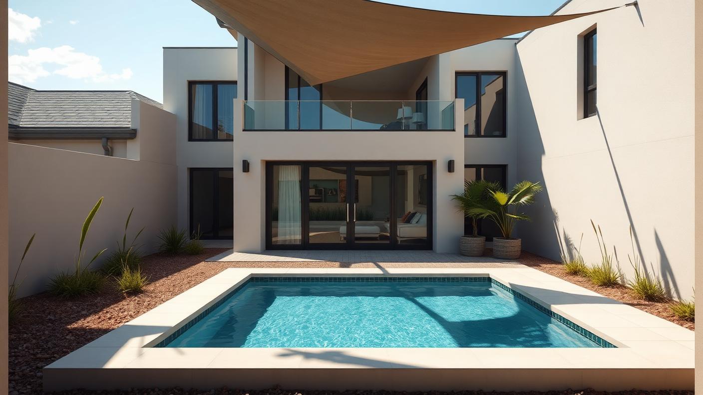 P3 Rear Pool Designs design concept visualisation photo modern home and garden. Images Created by www.TinyHome-Revolution.com