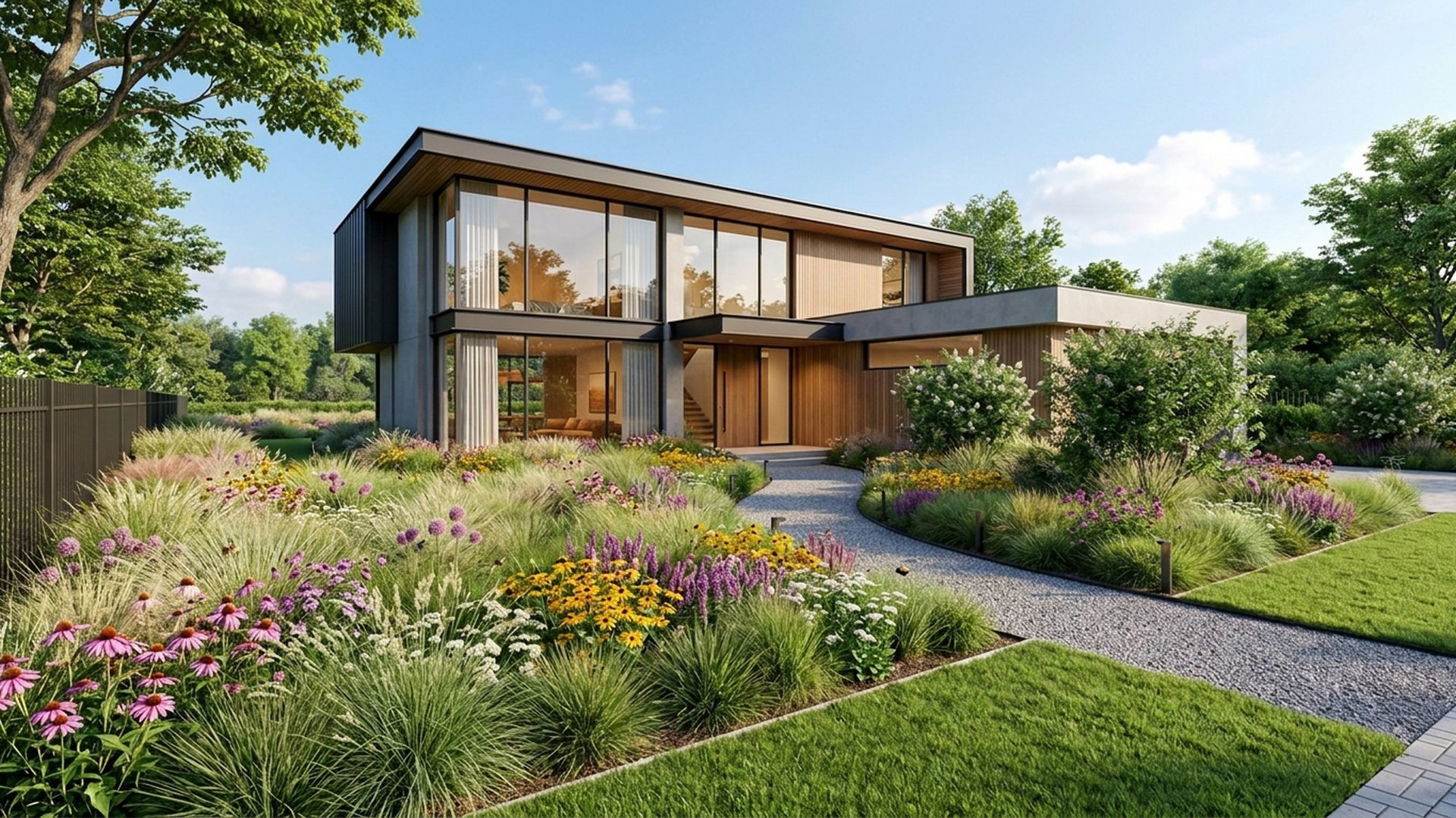 Prairie Home Designs design concept visualisation photo modern home and garden landscaping. Images Created by www.TinyHome-Revolution.com