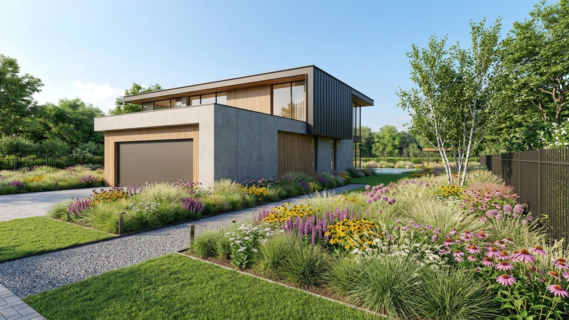 Prairie Home Designs design concept visualisation photo modern home and garden landscaping. Images Created by www.TinyHome-Revolution.com