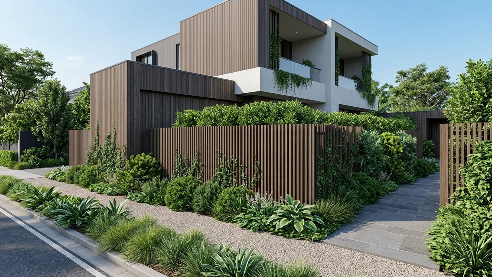 Privacy Home Designs design concept visualisation photo modern home and garden landscaping. Images Created by www.TinyHome-Revolution.com