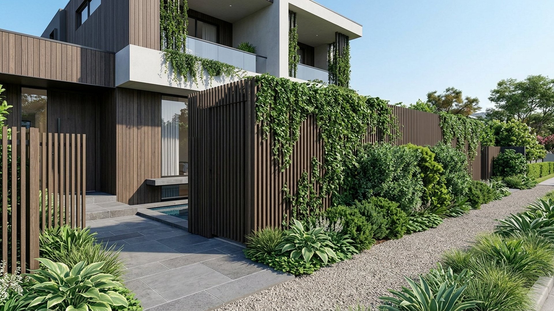 Privacy Home Designs design concept visualisation photo modern home and garden landscaping. Images Created by www.TinyHome-Revolution.com