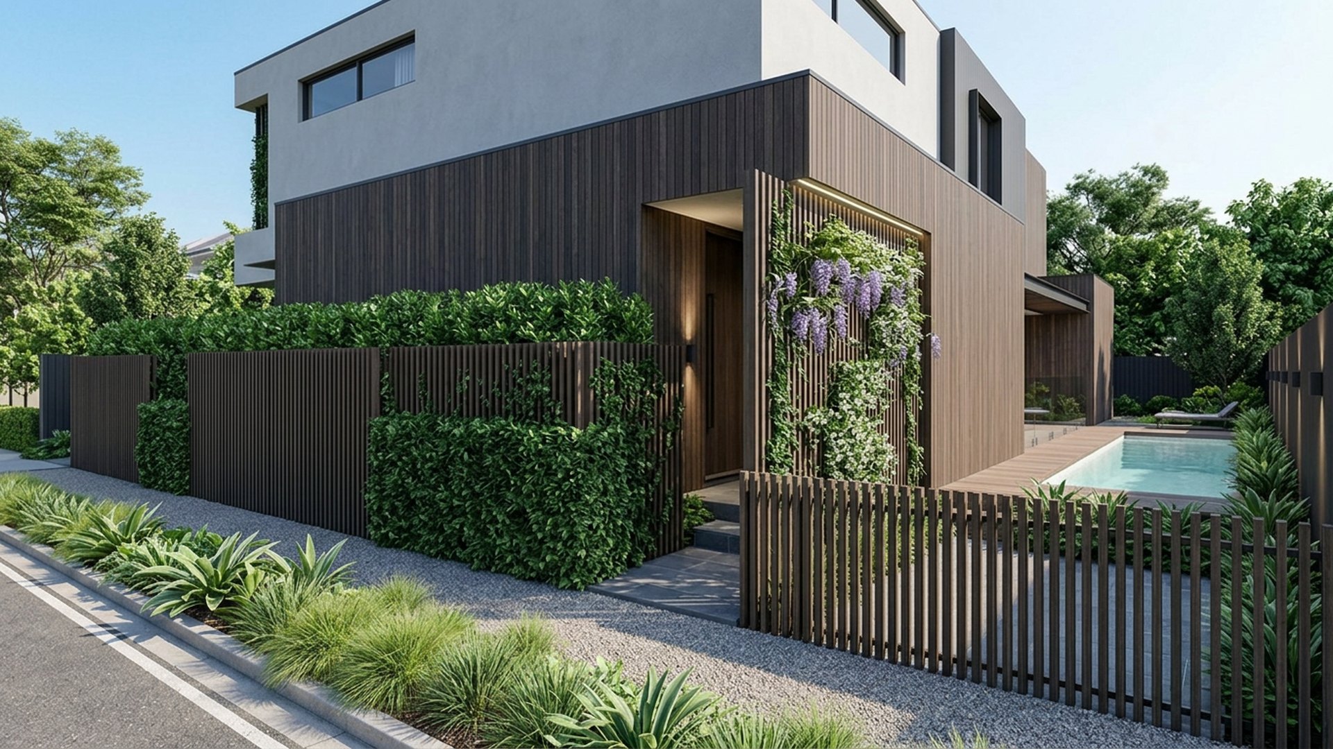 Privacy Home Designs design concept visualisation photo modern home and garden landscaping. Images Created by www.TinyHome-Revolution.com