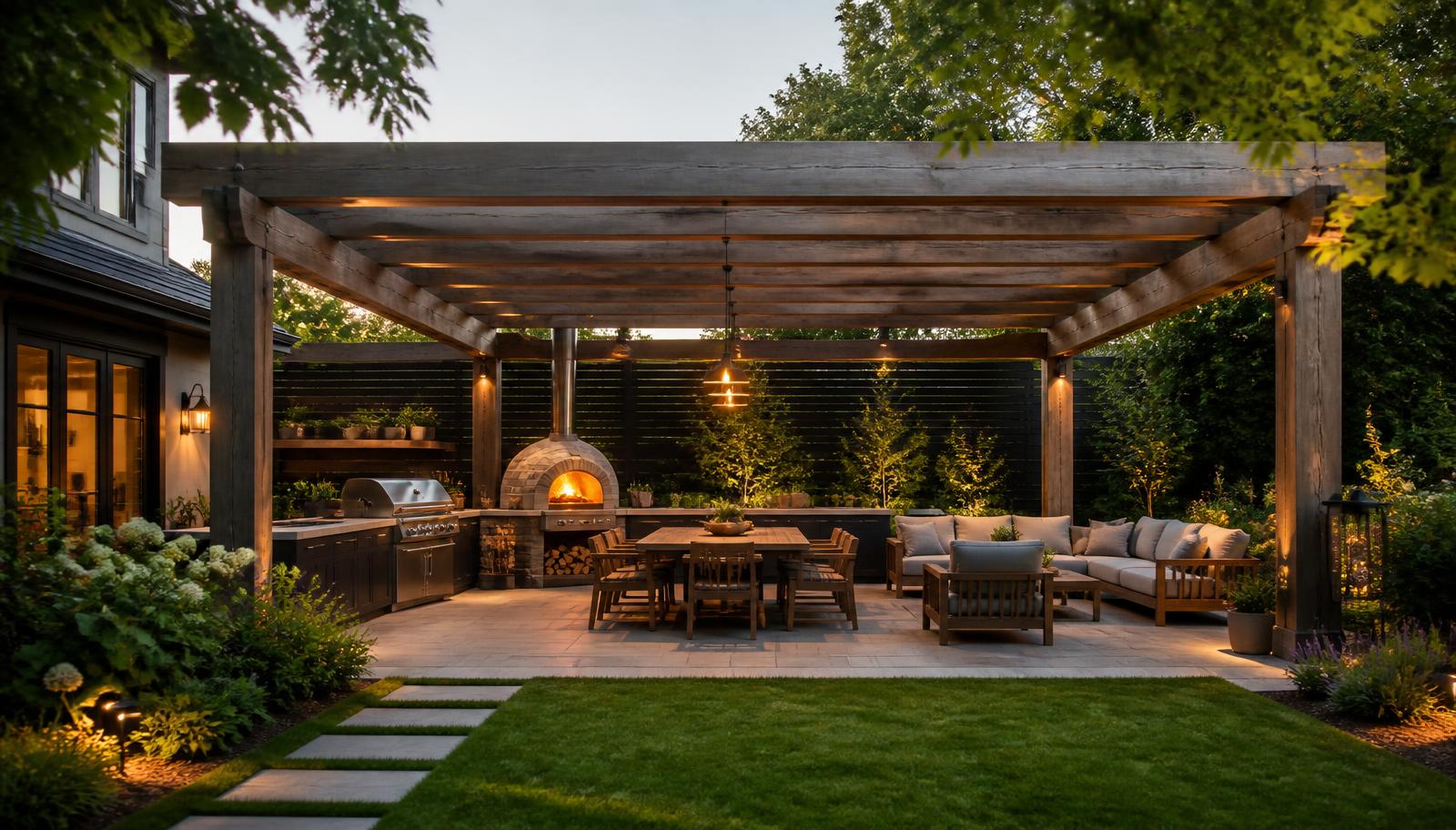 Shade 02 Pergola Designs design concept visualisation photo modern home and garden. Images Created by www.TinyHome-Revolution.com