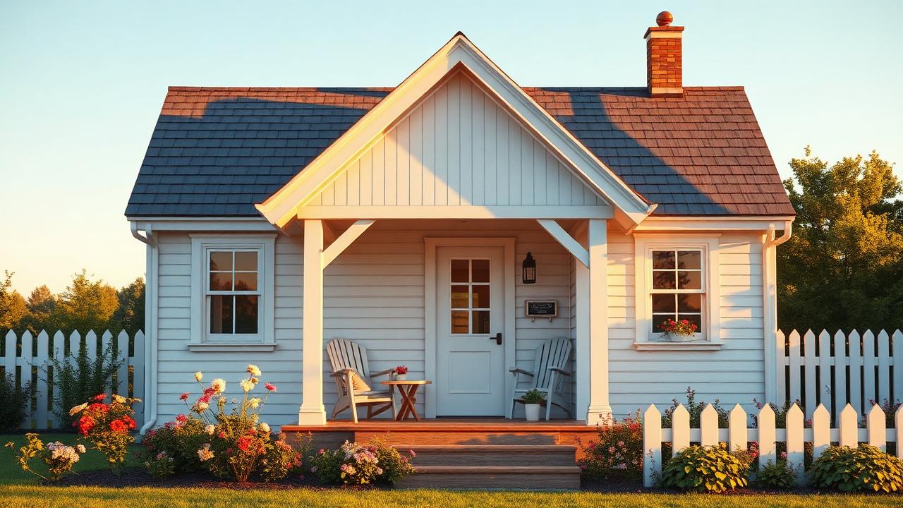 Design 01 Prairie board-and-batten cottage tiny home design modern home and garden. Images Created by www.TinyHome-Revolution.com