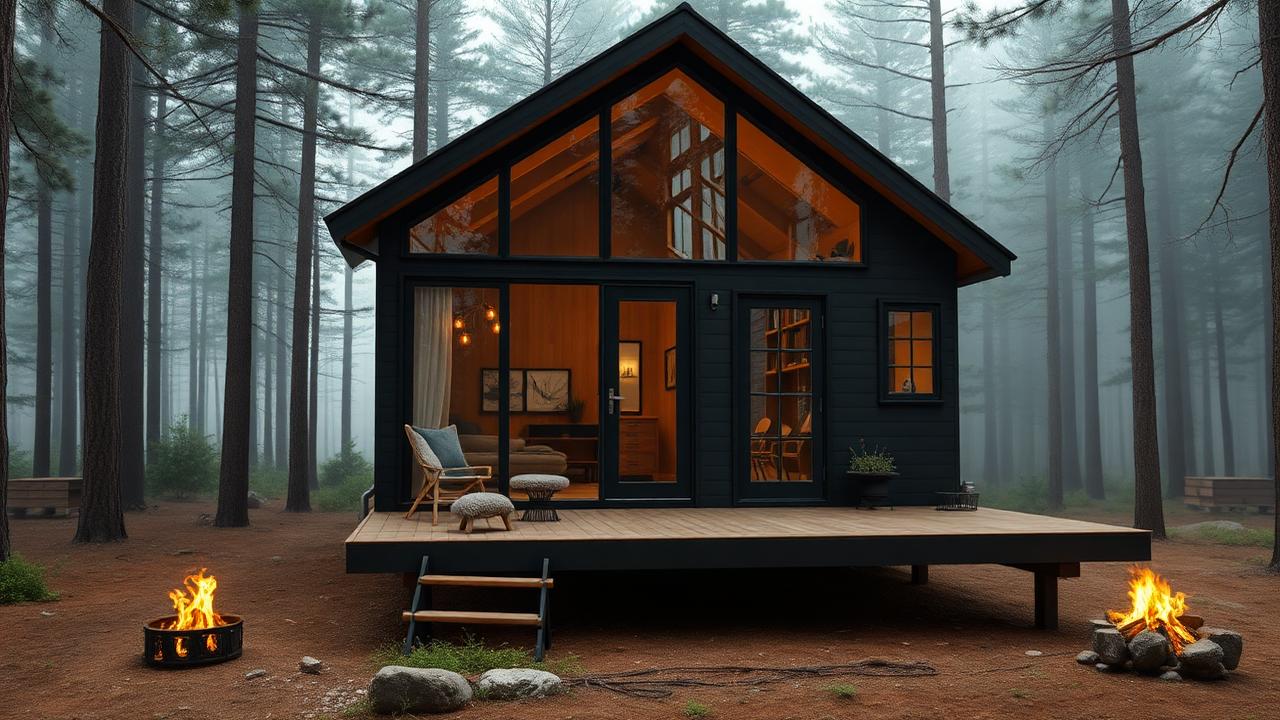 Design 02 Black cedar forest cabin tiny home design modern home and. Images Created by www.TinyHome-Revolution.com