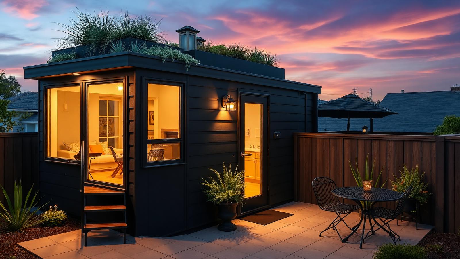 Th2 05 Home Designs design concept visualisation photo modern home and garden. Images Created by www.TinyHome-Revolution.com