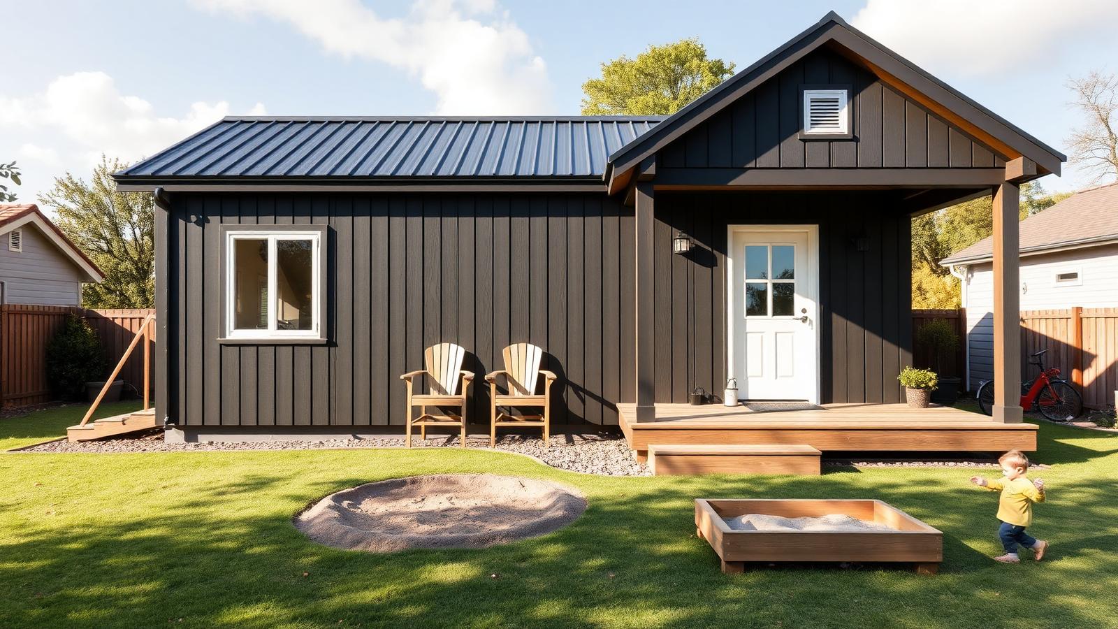 Th3 08 Home Designs design concept visualisation photo modern home and garden. Images Created by www.TinyHome-Revolution.com