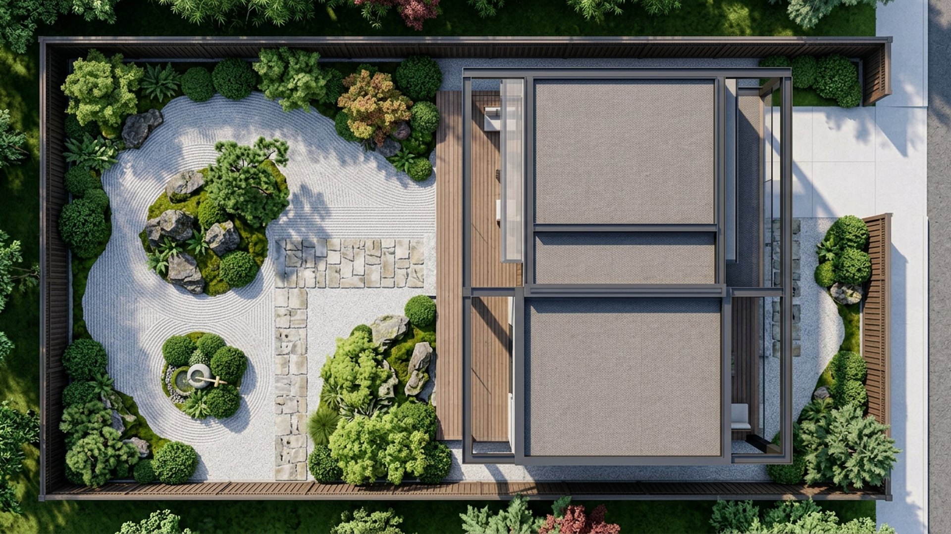 Zen Home Designs design concept visualisation photo modern home and garden landscaping. Images Created by www.TinyHome-Revolution.com