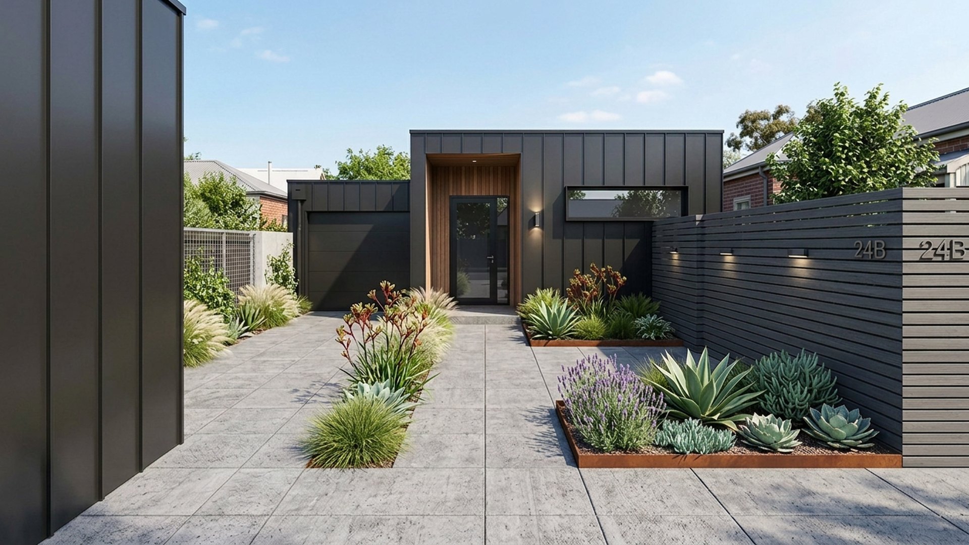 Zero Home Designs design concept visualisation photo modern home and garden landscaping. Images Created by www.TinyHome-Revolution.com