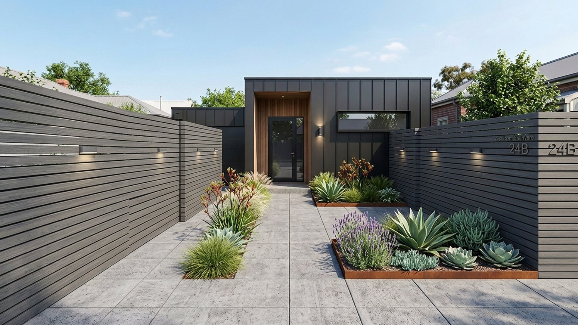 Zero Home Designs design concept visualisation photo modern home and garden landscaping. Images Created by www.TinyHome-Revolution.com